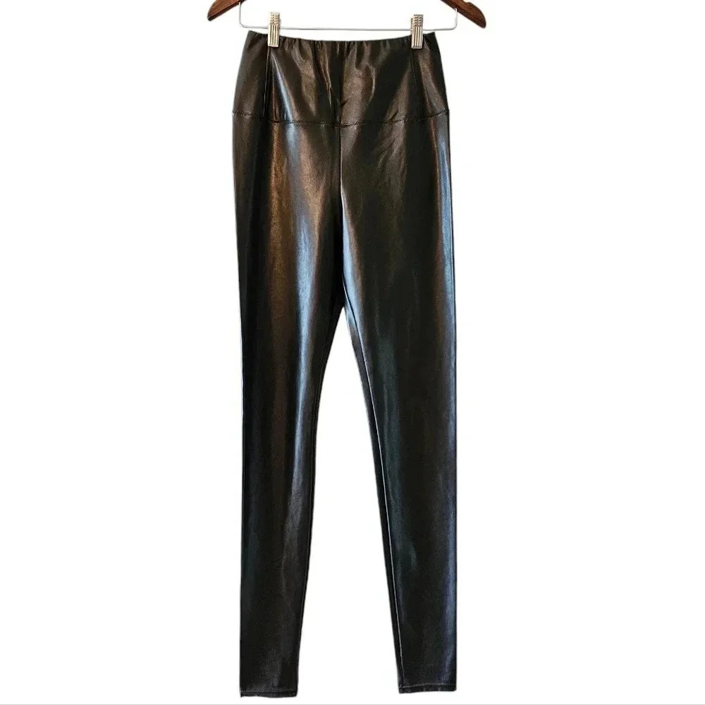 Aritzia Wilfred Free Daria High Waisted  Moto Vegan Leather Biker Pants Black M. - Picture 5 of 12